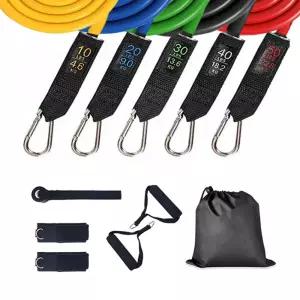 키밍 멀티 튜빙밴드 11종세트 탄력 근력운동기구 헬스 어깨 홈트레이닝 고무 웨이트용품 홈트 스트레칭 전