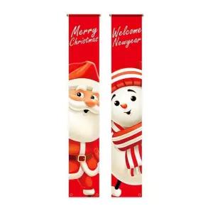크리스마스현수막 세로형 산타눈사람 파티성탄 가랜더 가더 연말