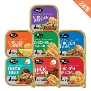 피어 사각캔 100g x24건강한재료강아지간식 맛있는 좋은 단백질 습식 통조림 노령견