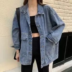 오버핏 캐주얼 데님 자켓 클래식 여성 아우터 재킷간절기아 여자 봄가을아 얇은 펫자켓 아우 가을아 야상