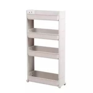 슬림 틈새 세탁실 진열대 트롤리 선반 13cm 4단 수납장 주방 정리함 거실 책장 부엌 이동식 5단 3단