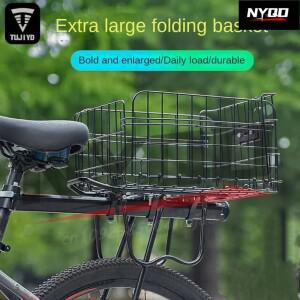 호환 자전거 뒷좌석 바구니 접이식 후면 산 전기 선반 프레임 야채 bicyle accessorie