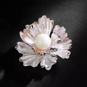 오로라 핑크 무드 꽃의 여왕 모란 진주 옷핀 브로치 브로치핀 정장 포인트 패션악세사리 엄마선물 선물용