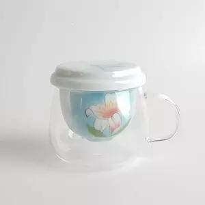 하늘꽃 유리머그다기 티포트 400ml 주전자 차주전자 찻주전자 세트 다도 다관 티팟