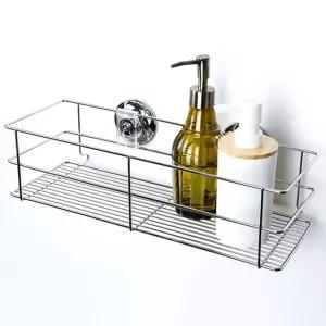 와이어 선반400 샴푸거치대 화장실 벽선 변기위욕실수납 스텐레스 정리대 흡착식 일자 세면대 욕조 목탕