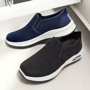 쿠션 편안한 남녀공용 슬립온 운동화 단화 발등밴딩스니커즈화 남성여름온 온남성 니트온 여름온 매쉬온 남