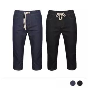 MP24023 스본 허리 밴딩 6부 데님 팬츠남성청반바지 남자 남자반 밴팬츠 밴6부 6부반