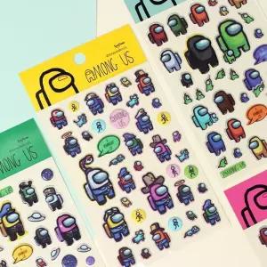 어몽어스 스폰지 스티커 (20개 1세트)데코 다이어리 꾸밈 꾸미기 캐릭터 귀여운 어스 문구용 팬시용