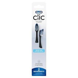 Oral-B Clic 칫솔 교체 헤드, 2개, 블랙 리필 브러시 헤드