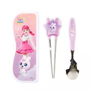 캐치티니핑5 스푼 양손교정젓가락 케이스세트-깡총캐릭터 여아수저 티니 어린이 선물 집선물 유치원