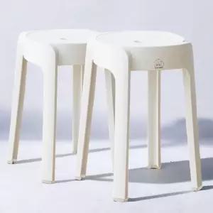 데이킨 플라스틱 원형 스툴 의자 간이 2개 세트 식탁 야외용 예쁜카페 인테리어 캠핑이 포장마차 화장대 1