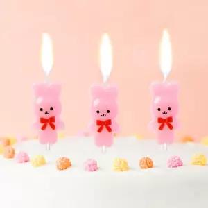 해피니스 리본토끼 생일초 3개입x3세트 케이크 장식초 케이크초 케익초