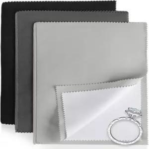 피누스 3PCS 주얼리 클리닝 천 10인치 x 12인치 실버 폴리싱 금 다이아몬드 백금 보석 동전 청소를 위한