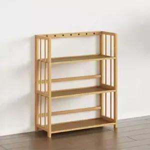 미란다 대나무 원목 책장 3단 co-00761정리대 수납대 장식용 인테리어 스탠드 우드 선반 선반대