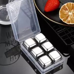 얼음대신 사각 아이스 큐브 6p세트 스텐 볼큐브 냉매 안녹는 주류선물 사은품