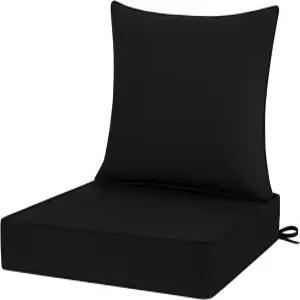 홈라이시안 야외 의자 쿠션 24x24 탈착식 커버가 있는 파티오 가구 타이와 핸들이 딥 시트 세트 소파