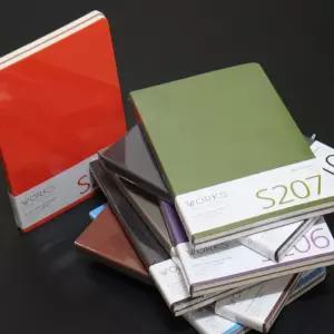 웍스 PU커버 A5 심플 유선노트-라인드 S 2권 팩필사 두꺼운 양장 대학 가죽 필기 고급 제본 디자인 입학선