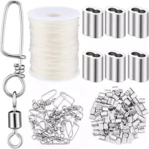 오토링 미끼 크림프 회전 스냅 PVC 코드 라인 세트 오리 구스용 알루미늄 60개 민물 낚시 사냥 덫용 볼