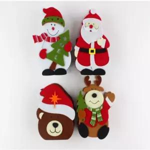 크리스마스선물포장 부직포가방 x4개 랜덤 답례품 봉투 간식 양말 어린이집 유치원 틴박스 소품박스