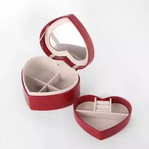 러빈 액세서리 보석함(레드)주얼리보관함 쥬함 케이스 쥬케이스 귀걸이 목걸이 디자인