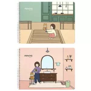 [셀러에이드]스케치드로잉수첩 캘리그라피 무지 5호4p 미술그림연습 스케치북