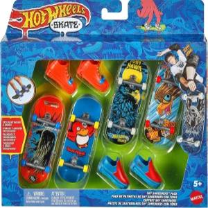 핫 휠 스케이트 토니 호크 핑거보드 및 탈착식 신발 멀티팩 완전 조립 보드 4개 2켤레 전용 세트