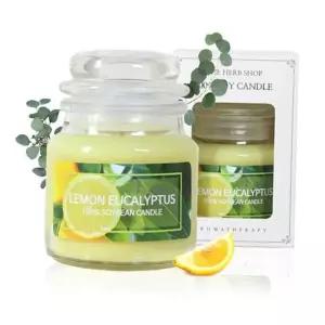 향기뿜뿜 향초 소이캔들 유리병 90g 레몬 유칼립투스 화장실방향제