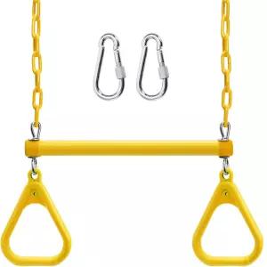 코보에 트라페즈 스윙 바 링 17인치 헤비 듀티 플라스틱 코팅 체인 세트 잠금 몽키 액세서리 홈 헬스장