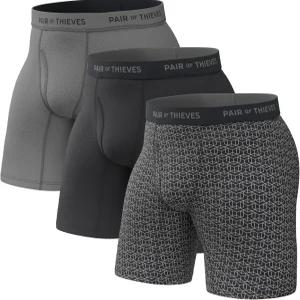 도둑 남성 한 쌍 u2019s 롱 복서 브 u2013 부드럽고 통기성이 좋은 퀵 드라이 속옷 4방향 스트레치 멀티팩