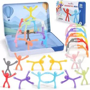 20개 자석 여행 장난감 금속 상자를 가진 용 남성 비행기 자동차 피젯 휴대용 로드 트립 활동 필수품 생일