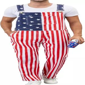 WIRDATRD 페스티벌 오버롤 남성용 조절 스트랩 점프슈트 턱받이 커버롤