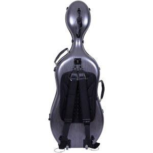 크로스록 폴리 카본 복합 케이스는 블랙 색상의 백팩과 휠이 있는 1/2 사이즈 첼로에 적합합니다(CRF102CEHBKHT)(CRF1020CEHBKHT)