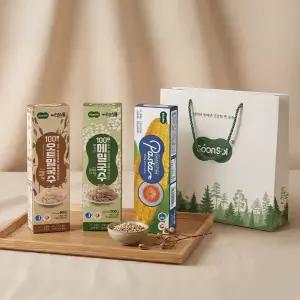 100 곡물면 3종세트 메밀국수 500g 오트밀국수 500g 콘파스타 500g 선물세트 비