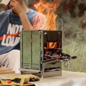 사각 난로 화목 불멍 캠핑 폴딩 스텐 휴대용 장작 특대