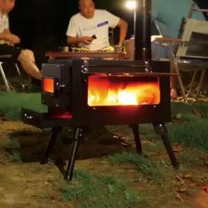 화목난로 연통 캠핑 불멍 투명 장작 휴대용 마당