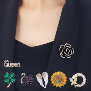 여성 패션 브로치 진주 패션 스카프핀 JYW3+8eXm