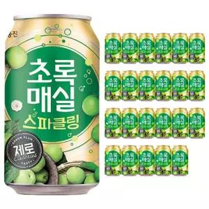 웅진 초록매실 스파클링 제로 350ml 24캔