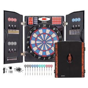 WIN.MAX 전자 다트 보드 캐비닛 세트, 캐비닛이 있는 LED 전기 디지털 보드, 12개의 소프트 팁 포함