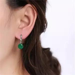 그린원석귀걸이 마노 귀고리 비취귀고리 그린마노귀걸이 S925 WFISKRA