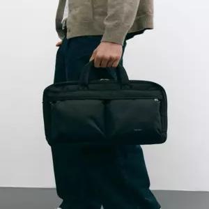 질스튜어트 액세서리 남성 [EVAN] 에반 블랙 투포켓 나일론 토트백 겸 서류가방  (JUBA5F501BK)