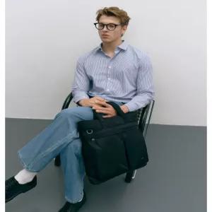 질스튜어트 액세서리 남성 [인기] 에반 블랙 투포켓 나일론 세로형 토트백 겸 크로스백 (JUBA5F502BK)