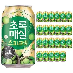 웅진 초록매실 스파클링 제로 350ml 24캔음료 주스 과일 과일수 업소 펫트 쥬스
