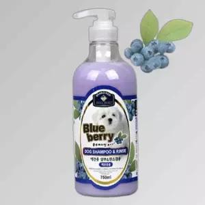 강아지 블루베리 샴푸 백모용 750ml 1P 보습 린스겸용