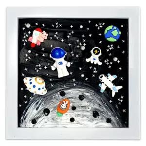 칼라크림 입체액자 우주탐방만들기 만들기키트 재료 공예 3D만들기 컬러만들기 풀세트 DIY 키즈 어린이만들