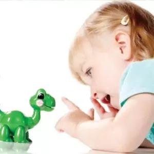 돌리면 소리나는 공룡 인형 시리즈 톨로 브론토사우르스 아기 안심 소재 유아 호기심 자극 소근육 감각 발