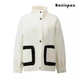 [롯데백화점]보니스팍스 포그니 배색 포켓 하이넥 점퍼 XQ1JP002M0