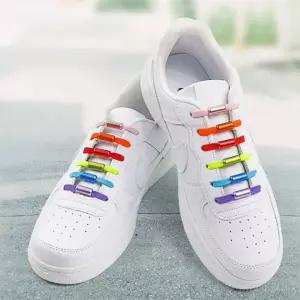 매듭없는 인기 실리콘 무매듭 고무줄 운동화끈 반원형끈 트렌드 정리 세트 평끈 캡슐형 고무 (당일출 신발