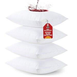 유토피아 침구 세트 지퍼 퀸 사이즈(화이트), 초소프트 베개 커버, 침대 벌레 및 먼지 진드기 방지 케이스, 습기 제거 케이스 4종 방수