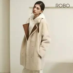 [ROBO] 로보 25FW 리버시블 넥벨트 더블 하프 무스탕