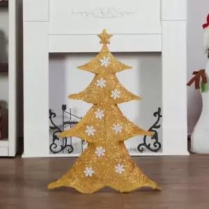 4단 데코 철제 탁상트리(옐로우) 크리스마스 미니트리